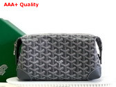 Goyard Boeing 25 Toilet Bag in Gray Goyardine Canvas and Clamecy Cowhide Replica