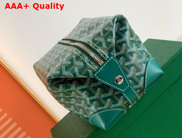 Goyard Boeing 25 Toilet Bag in Green Goyardine Canvas and Clamecy Cowhide Replica