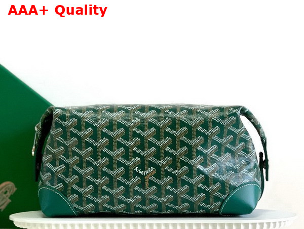 Goyard Boeing 25 Toilet Bag in Green Goyardine Canvas and Clamecy Cowhide Replica