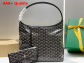 Goyard Boheme Hobo Bag in Black Goyardine Canvas and Chevroches Calfskin Replica