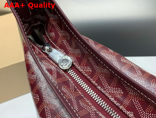 Goyard Boheme Hobo Bag in Burgundy Goyardine Canvas and Chevroches Calfskin Replica