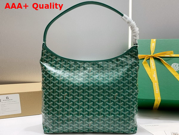 Goyard Boheme Hobo Bag in Green Goyardine Canvas and Chevroches Calfskin Replica