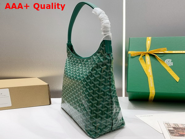 Goyard Boheme Hobo Bag in Green Goyardine Canvas and Chevroches Calfskin Replica