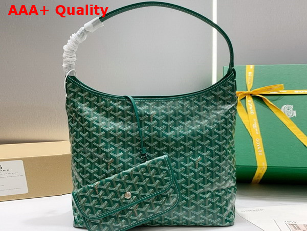 Goyard Boheme Hobo Bag in Green Goyardine Canvas and Chevroches Calfskin Replica