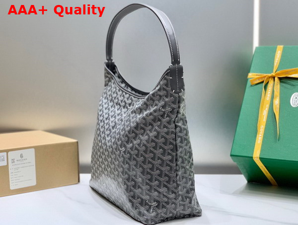 Goyard Boheme Hobo Bag in Grey Goyardine Canvas and Chevroches Calfskin Replica