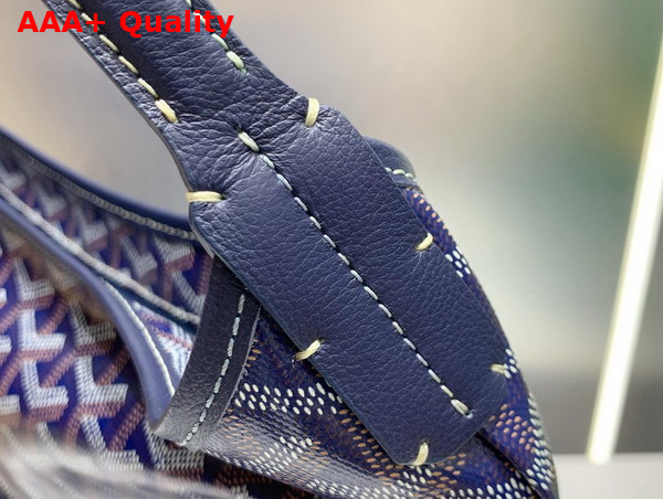 Goyard Boheme Hobo Bag in Navy Blue Goyardine Canvas and Chevroches Calfskin Replica