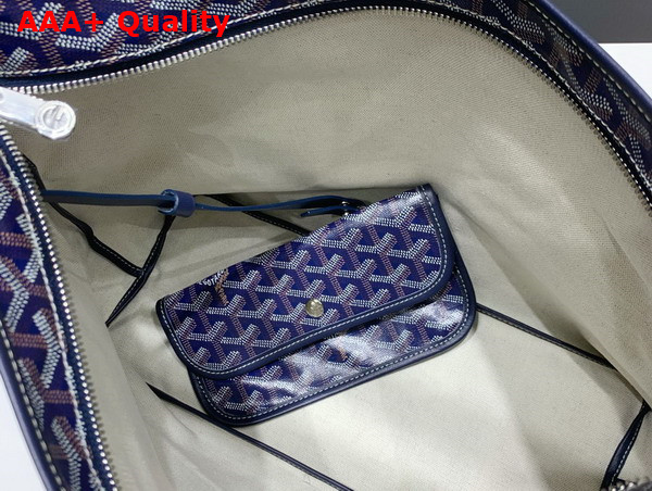 Goyard Boheme Hobo Bag in Navy Blue Goyardine Canvas and Chevroches Calfskin Replica