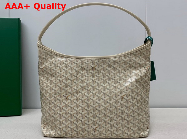 Goyard Boheme Hobo Bag in Sand Chevroches Calfskin and Goyardine Canvas Replica