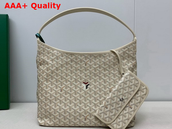 Goyard Boheme Hobo Bag in Sand Chevroches Calfskin and Goyardine Canvas Replica