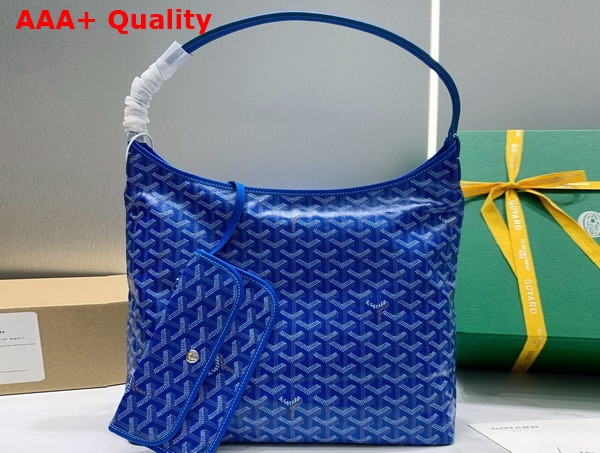 Goyard Boheme Hobo Bag in Sky Blue Goyardine Canvas and Chevroches Calfskin Replica