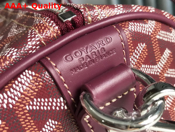 Goyard Boston 45 Bag in Burgundy Goyardine Canvas and Cervon Calfskin Replica