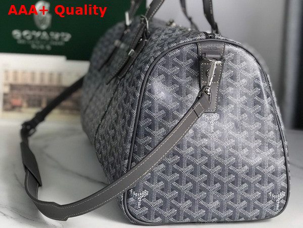 Goyard Boston 45 Bag in Grey Goyardine Canvas and Cervon Calfskin Replica