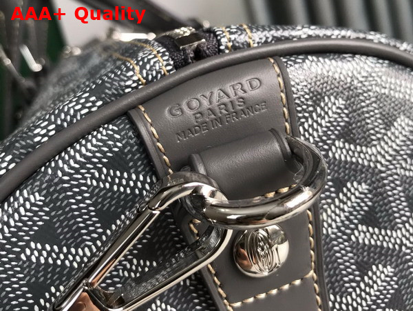 Goyard Boston 45 Bag in Grey Goyardine Canvas and Cervon Calfskin Replica