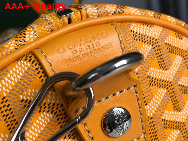 Goyard Boston 45 Bag in Yellow Goyardine Canvas and Cervon Calfskin Replica