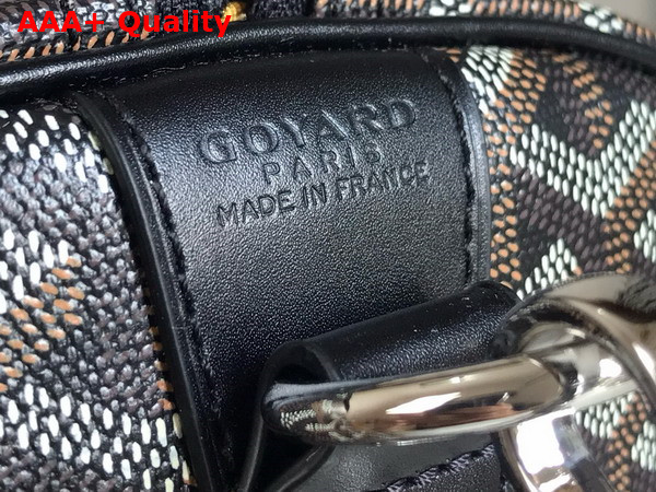 Goyard Boston 50 Bag in Black Goyardine Canvas and Cervon Calfskin Replica