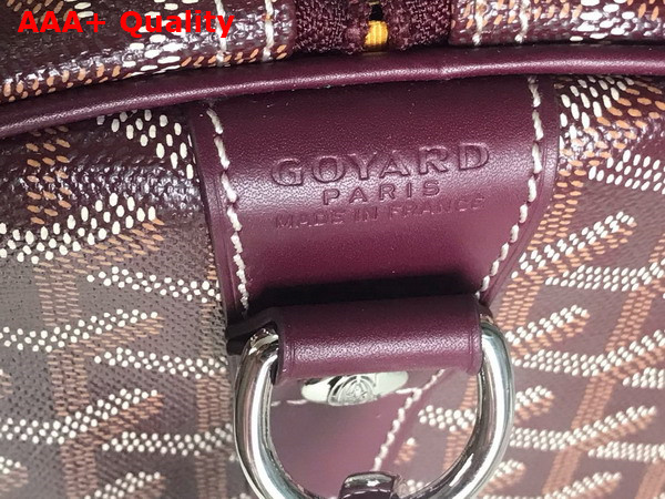 Goyard Boston 50 Bag in Burgundy Goyardine Canvas and Cervon Calfskin Replica