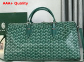 Goyard Boston 50 Bag in Green Goyardine Canvas and Cervon Calfskin Replica