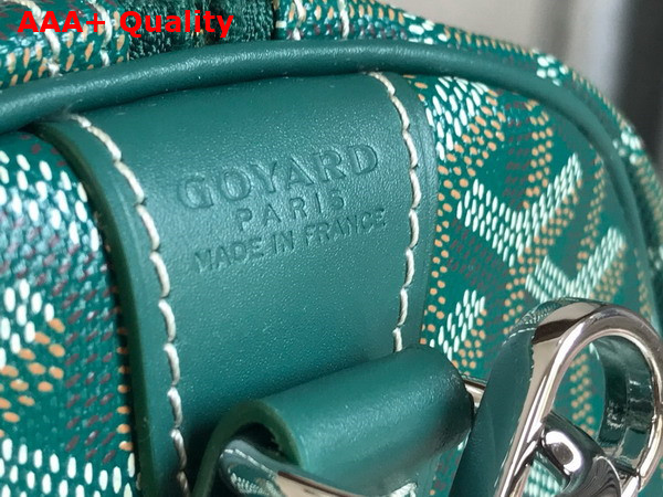 Goyard Boston 50 Bag in Green Goyardine Canvas and Cervon Calfskin Replica