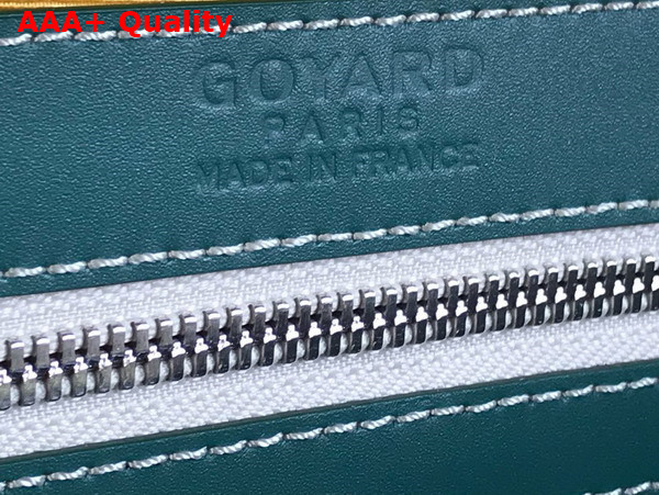 Goyard Boston 50 Bag in Green Goyardine Canvas and Cervon Calfskin Replica