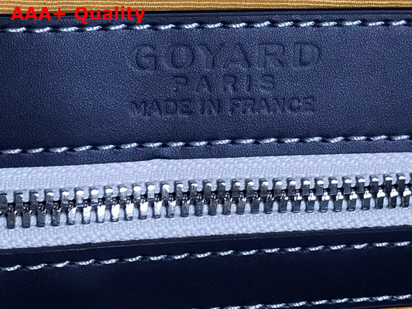 Goyard Boston 50 Bag in Navy Blue Goyardine Canvas and Cervon Calfskin Replica