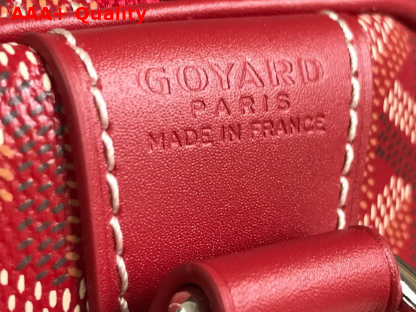 Goyard Boston 50 Bag in Red Goyardine Canvas and Cervon Calfskin Replica