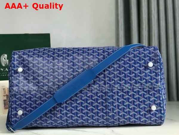 Goyard Boston 50 Bag in Sky Blue Goyardine Canvas and Cervon Calfskin Replica