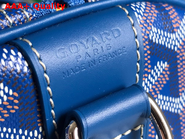 Goyard Boston 50 Bag in Sky Blue Goyardine Canvas and Cervon Calfskin Replica