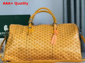 Goyard Boston 50 Bag in Yellow Goyardine Canvas and Cervon Calfskin Replica