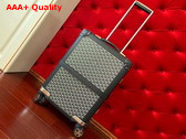 Goyard Bourget PM Trolley Case in Black Goyardine Canvas and Clamecy Cowhide Replica