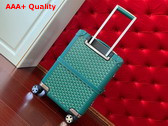 Goyard Bourget PM Trolley Case in Green Goyardine Canvas and Clamecy Cowhide Replica