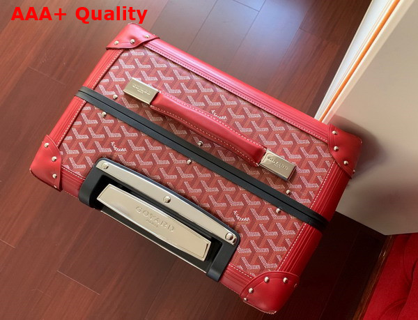 Goyard Bourget PM Trolley Case in Red Goyardine Canvas and Clamecy Cowhide Replica