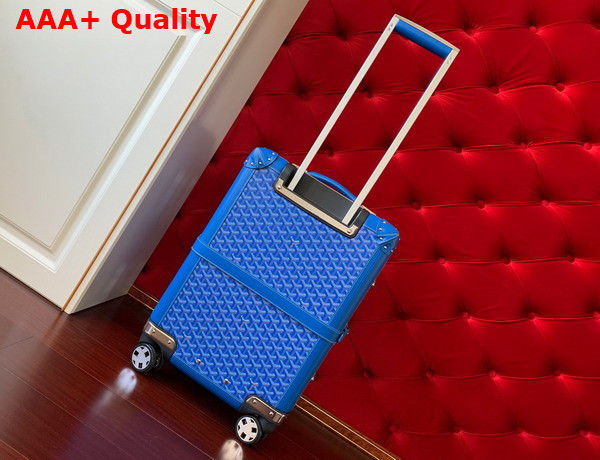 Goyard Bourget PM Trolley Case in Sky Blue Goyardine Canvas and Clamecy Cowhide Replica