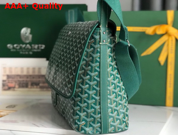 Goyard Capetien MM Messenger Bag in Green Goyardine Canvas and Chevroches Calfskin Replica