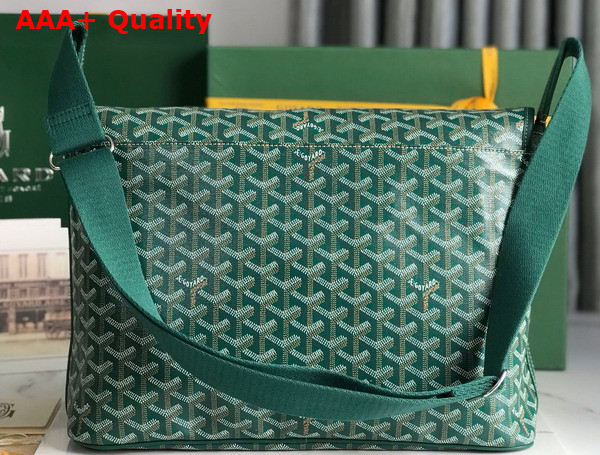 Goyard Capetien MM Messenger Bag in Green Goyardine Canvas and Chevroches Calfskin Replica