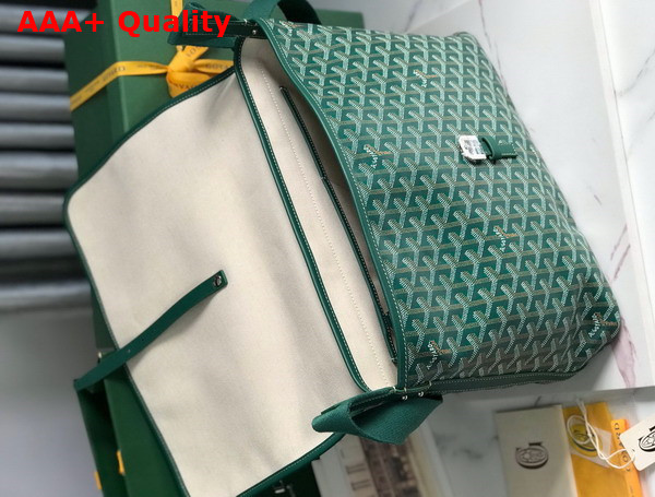 Goyard Capetien MM Messenger Bag in Green Goyardine Canvas and Chevroches Calfskin Replica