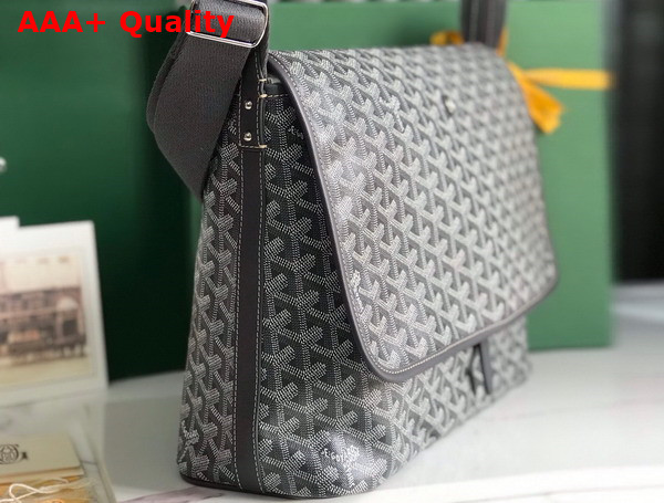 Goyard Capetien MM Messenger Bag in Grey Goyardine Canvas and Chevroches Calfskin Replica