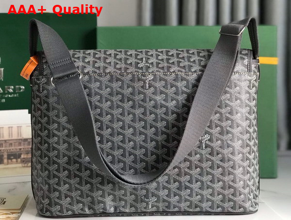 Goyard Capetien MM Messenger Bag in Grey Goyardine Canvas and Chevroches Calfskin Replica