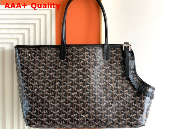 Goyard Chien Gris Bag in Black Goyardine Canvas and Chevroches Calfskin Replica