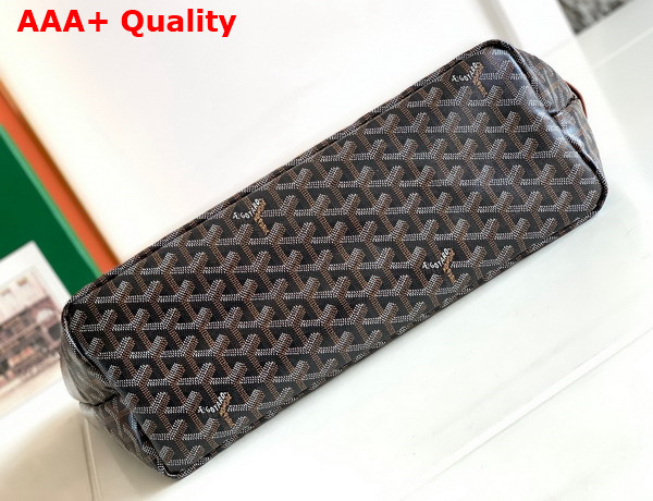 Goyard Chien Gris Bag in Black and Tan Goyardine Canvas and Chevroches Calfskin Replica