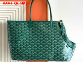 Goyard Chien Gris Bag in Green Goyardine Canvas and Chevroches Calfskin Replica