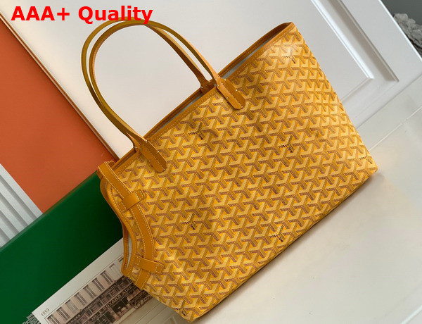 Goyard Chien Gris Bag in Yellow Goyardine Canvas and Chevroches Calfskin Replica