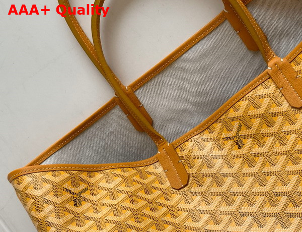 Goyard Chien Gris Bag in Yellow Goyardine Canvas and Chevroches Calfskin Replica