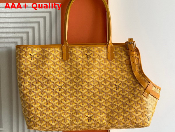 Goyard Chien Gris Bag in Yellow Goyardine Canvas and Chevroches Calfskin Replica