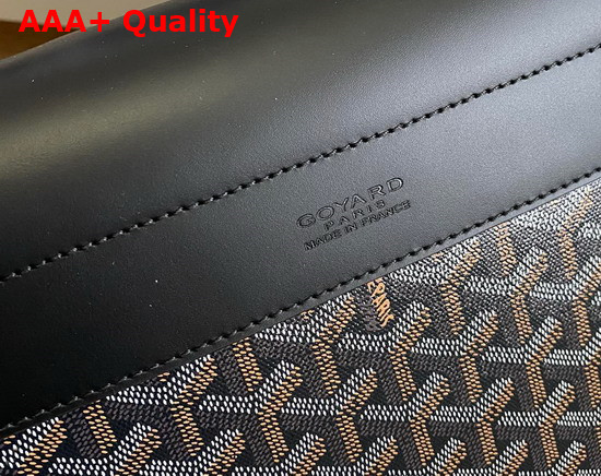 Goyard Citadin PM Messenger Bag in Black Goyardine Canvas and Clamecy Cowhide Replica