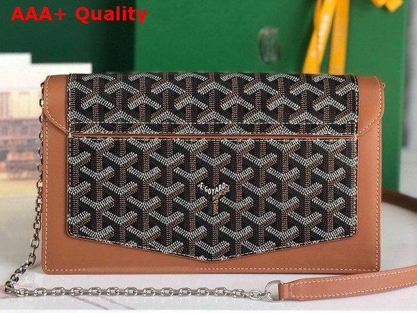 Goyard Duchesse Marie Caroline Bag in Black and Tan Goyardine Canvas and Cervon Calfskin Replica