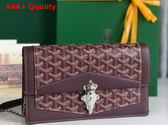 Goyard Duchesse Marie Caroline Bag in Burgundy Goyardine Canvas and Cervon Calfskin Replica