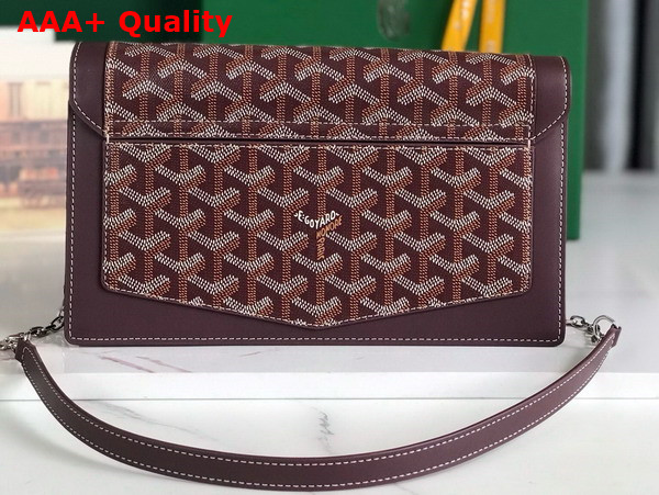 Goyard Duchesse Marie Caroline Bag in Burgundy Goyardine Canvas and Cervon Calfskin Replica