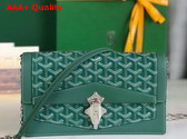 Goyard Duchesse Marie Caroline Bag in Green Goyardine Canvas and Cervon Calfskin Replica