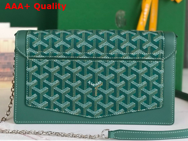 Goyard Duchesse Marie Caroline Bag in Green Goyardine Canvas and Cervon Calfskin Replica