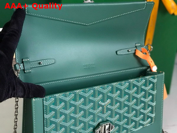 Goyard Duchesse Marie Caroline Bag in Green Goyardine Canvas and Cervon Calfskin Replica